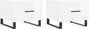 vidaXL 2 db magasfényű fehér szerelt fa dohányzóasztal 50 x 50 x 40 cm