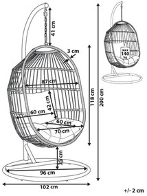 Függő fotel Aslaug (fekete). 1077385