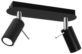 Spotlámpa PRESTON 2xGU10/40W/230V fekete