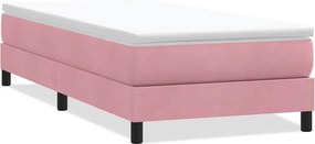 vidaXL rózsaszín bársony rugós ágy matrac nélkül 100x210 cm