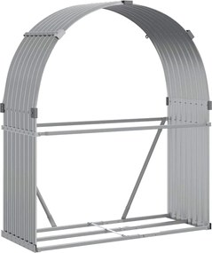 vidaXL világosszürke horganyzott acél rönktartó 120 x 45 x 140 cm