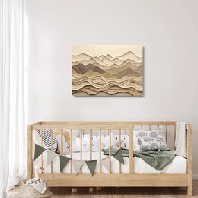 Üveg kép - 3D hegyvonalak (70x50 cm)