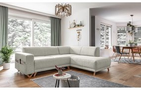 Bézs kinyitható-tárolóhelyes sarokkanapé (jobb oldali-L alakú) Classy Sophie – Miuform