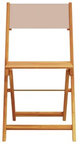 8 db tópszínű szövet és tömör fa összecsukható kerti szék