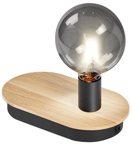 Ledvance Ledvance - Érintős asztali lámpa USB csatlakozóval DECOR WOOD 1xE27/8W/230V P227509