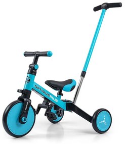 Gyerek háromkerekű bicikli 4az1-ben Milly Mally Optimus Plus tolókarral  blue
