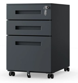 KATE görgős konténer íróasztal alá – 390 x 600 x 500 mm, antracit színű