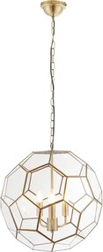 ENDON 73560 MIELE Glamour Függesztett Lámpa Antik Sárgaréz, Átlátszó E14 IP20