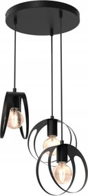 Ewilight Mennyezeti lámpa függeszték gyűrű Bona Black 3xE27 60W fekete