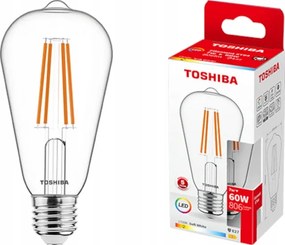 Led Izzó Filament ST64 E27 7W 2700K 806lm 270° Meleg Szín Toshiba