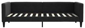 fekete kihúzható szövet heverő 90x200 cm