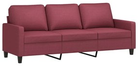 vidaXL 3 személyes bordó szövet kanapé 180 cm