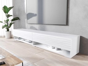 Függesztett TV szekrény Adenuk 140 MDF (fehér + fehér gyapjú) (LED RGB világítással). 1106327