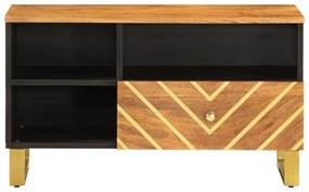 barna és barna tömör mangófa TV-szekrény 80x33,5x46 cm