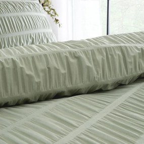 Világoszöld kétszemélyes krepp ágyneműhuzat 200x200 cm Seersucker – Catherine Lansfield