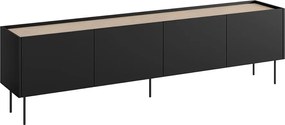 Desin TV-szekrény 220 cm fém lábakkal - fekete matt / nagano tölgy