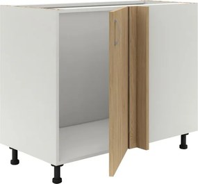 Benita 1 ajtós Alsó konyhaszekrény Természetes fa-Fehér 98x50x80 cm N