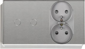 Dupla Érintőkapcsoló 2K Lépcsős, Dupla Üveg Aljzattal