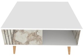 Dohányzóasztal Ronasotta 1 (fehér + kő + fa). 1106462