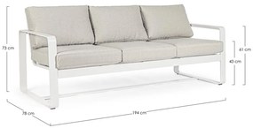 Fehér alumínium kerti kanapé Merrigan – Bizzotto
