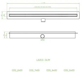 Laveo Slim, lineáris lefolyó ráccsal 100 cm, rózsaszín arany, LAV-COS_810D