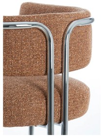 Világosbarna kárpitozott karfás étkezőfotel Adante – Light &amp; Living