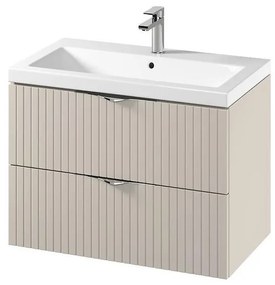 Cersanit S801-543 - TIRSO függesztett fürdőszobai szekrény mosdóval, 80×45 cm, bézs