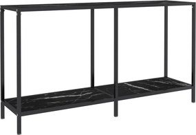 vidaXL fekete edzett üveg tálalóasztal 140 x 35 x 75,5 cm