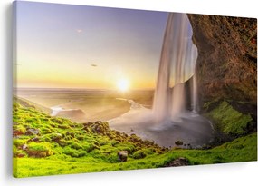 Kép - Seljalandsfoss a barlang mögül (90x60 cm)