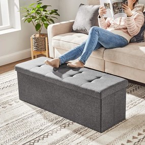 Tárolóhellyel ellátott taburet OTTOMAN 110x38 cm, sötétszürke