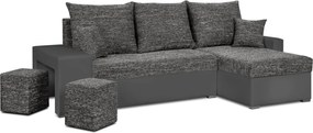 HUBI Kinyitható sarokkanapé Szürke/szürke