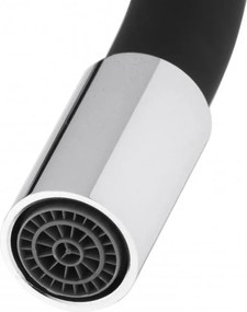 Erga Botar, mosogató csaptelep rugalmas kifolyóval, fekete-króm, ERG-YKA-BZ.BOTAR-BLK