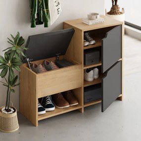 Haven Shoe Bench - Oak, Anthracite
