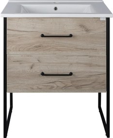 TMP IRON 75 álló fürdőszobabútor - Lava porcelán mosdóval - 75,3 x 45,5 cm
