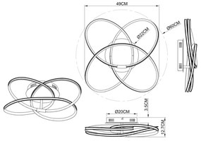 Globo 67201S-30 - LED Csillár PANDA LED/30W/230V