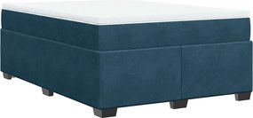 vidaXL sötétkék bársony rugós ágy matraccal 160x200 cm