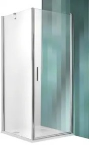 Roltechnik Tower Line TCO1+TB zuhanykabin egy nyíló ajtóval + egy fix fallal átlátszó üveggel 100x100, ezüst profillal, átlátszó üveggel, jobbos kivitel