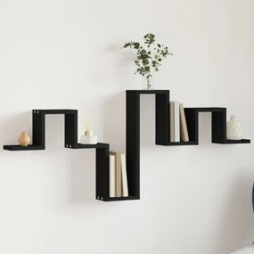 fekete szerelt fa fali polc 104,5 x 10 x 43 cm