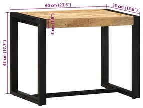 tömör nyers mangófa pad 110 x 35 x 51 cm