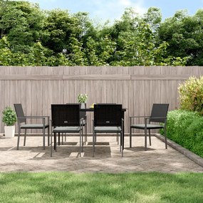vidaXL 6 db fekete polyrattan kerti szék párnával 54x62,5x89 cm