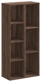 barna tölgy színű szerelt fa könyvszekrény 50x25x105 cm