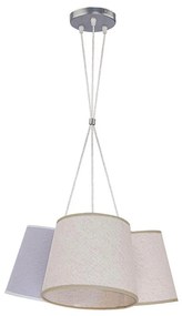 Duolla - Csillár zsinóron ROSSA 3xE27/40W/230V bézs/szürke