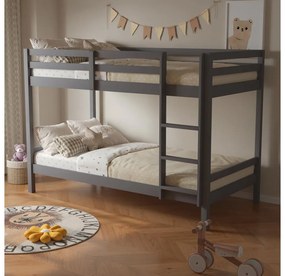 Gyerek emeletes ágy 90 cm Invocato (szürke) (ágyráccsal). 1116362