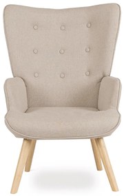 Füles Fotel Lábtartóval Bézs Színben. LOZANO 2