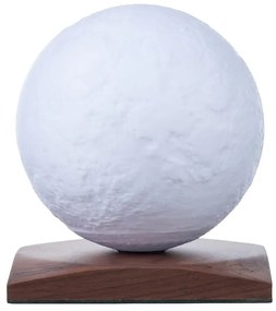 Sötétbarna diófa LED asztali lámpa (magasság 13 cm) Smart LunaSpin – Gingko