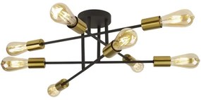 Searchlight 8048-8BK - Felületre szerelhető csillár ARMSTRONG 8xE27/60W/230V sárgaréz