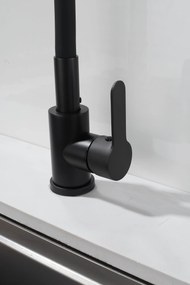 Gamma Flex 4000, álló mosogatócsaptelep flexibilis karral, 2 funkciós kifolyóval, matt fekete, GMA-BFX-4000BK
