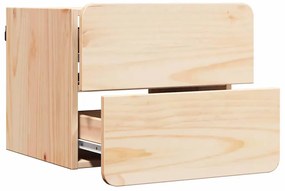 Éjjeli asztal fiókkal 2 pcs Barna 39 x 34 x 33 cm Tömör fenyőfa
