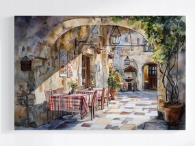 Poszter Akvarell Étterem Olaszország Trattoria 60x40