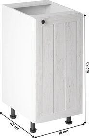 alsószekrény D40, jobbos, fehér/sosna andersen, PROVANCE